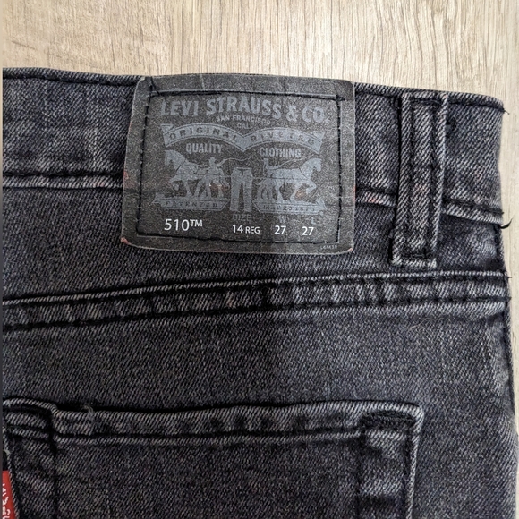 Levi's Black 510 Skinny Jeans Size 14R 27X27 - Picture 5 of 10
